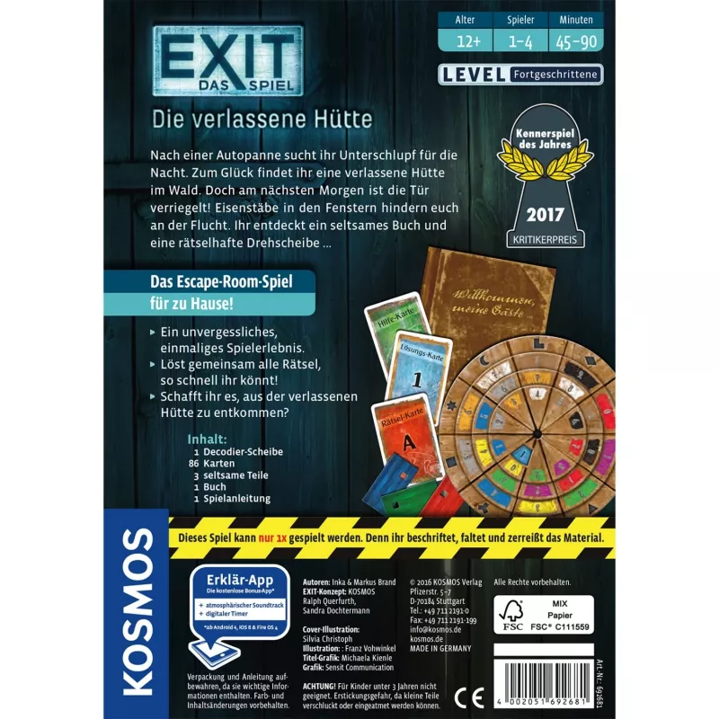 EXIT - The Game - Pamestā būda, ballīšu spēle Ekspertu gada spēle 2017