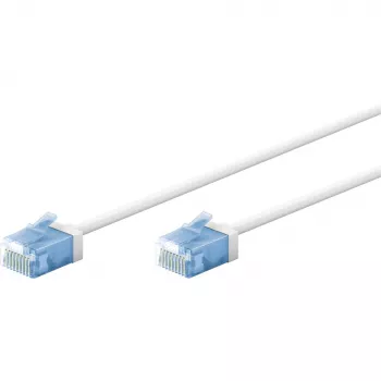 Goobay Ultra-Flexible CAT 6A komutācijas kabelis plāns U/UTP White - extra-short plug (74286)
