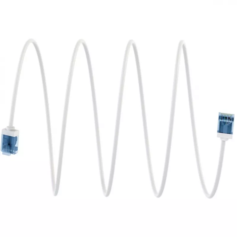 Goobay Ultra-Flexible CAT 6A komutācijas kabelis plāns U/UTP White - extra-short plug (74286)