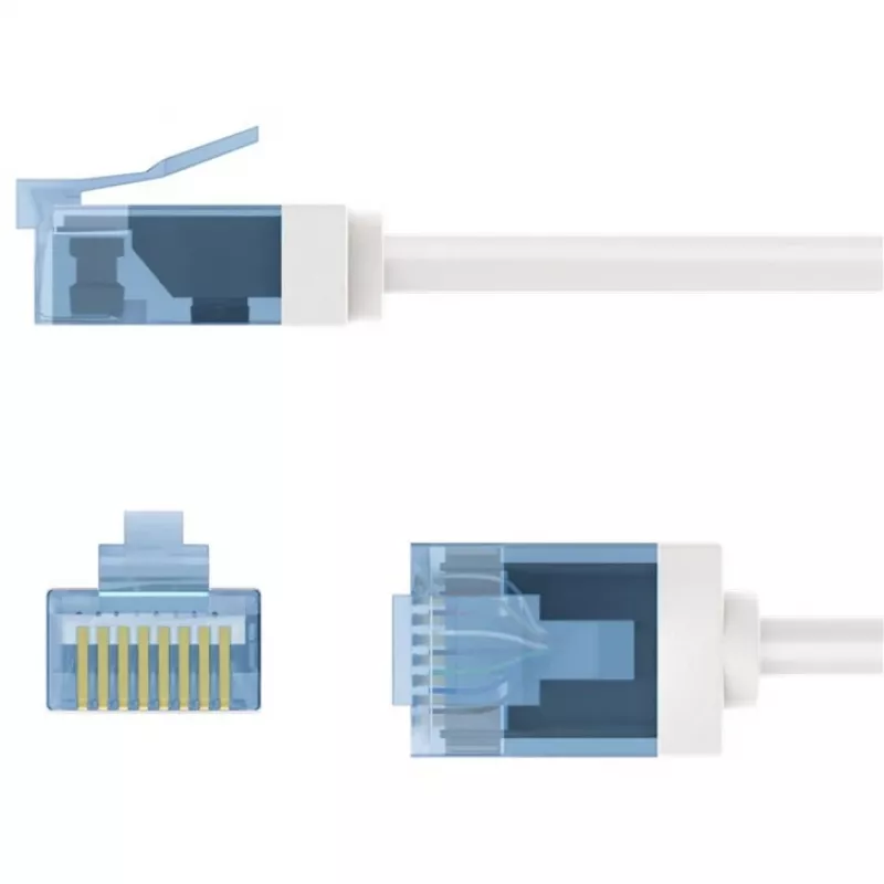 Goobay Ultra-Flexible CAT 6A komutācijas kabelis plāns U/UTP White - extra-short plug (74286)