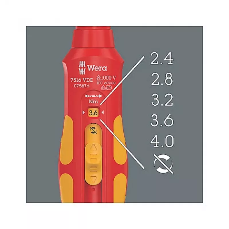 Griezes momenta atslēga Wera 05075876001 Mehāniskā 2.4 - 4 N⋅m