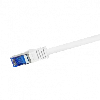 Logilink Professional Ultraflex - komutācijas kabelis - RJ-45 (V) uz RJ-45 (V) - 50 cm - 6 mm - S/FTP - Cat.7 izejmateriāla kabelis (kabelis) / CAT 6a (pieslēgvietas) - bez halogēna, formēts, bez aizķeršanās - balts, R