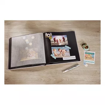Fotoalbums Walther Design Fun Melns 100 loksnes L