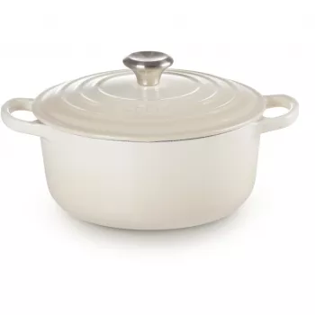 Le Creuset Signature cepamais trauks apaļš 22 cm Meringue krēmkrāsā (21177227164430)