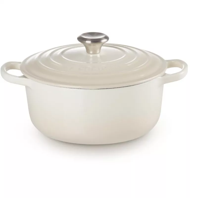 Le Creuset Signature cepamais trauks apaļš 22 cm Meringue krēmkrāsā (21177227164430)