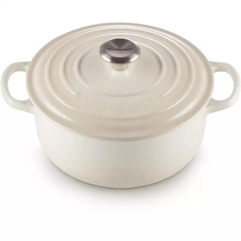 Le Creuset Signature cepamais trauks apaļš 22 cm Meringue krēmkrāsā (21177227164430)