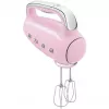 Smeg HMF01PKEU rokas mikseris 50. gadu retro dizainā, rozā krāsā