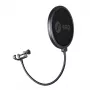 Pop filtrs SSQ Double Pop Filter SSQ POP1 SS-1923 studijas mikrofoniem, divslāņu metāla siets, regulējama elastīga kājiņa