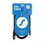 XLR (3-pin) sievišķā uz 3.5 mm TRS stereo ligzdu kabelis SSQ XLRMi0.5 0,5 m, balansēts, 85Ω ±5Ω, 2×0,23 mm², melns