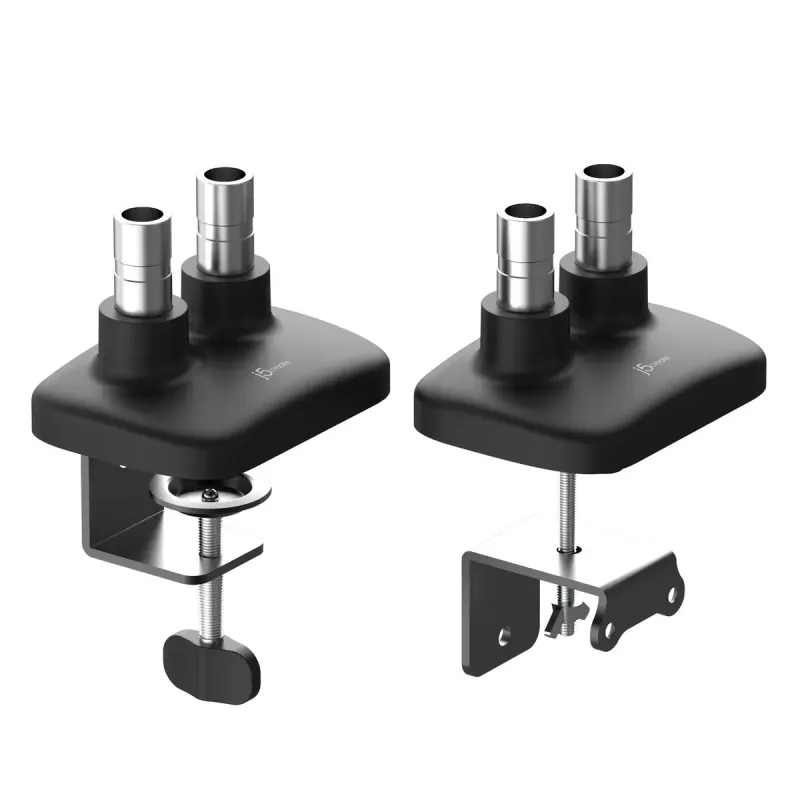 j5create JTSA102 Ergonomic Dual Monitor Mount Melns Clamp/Grommet 16 kg