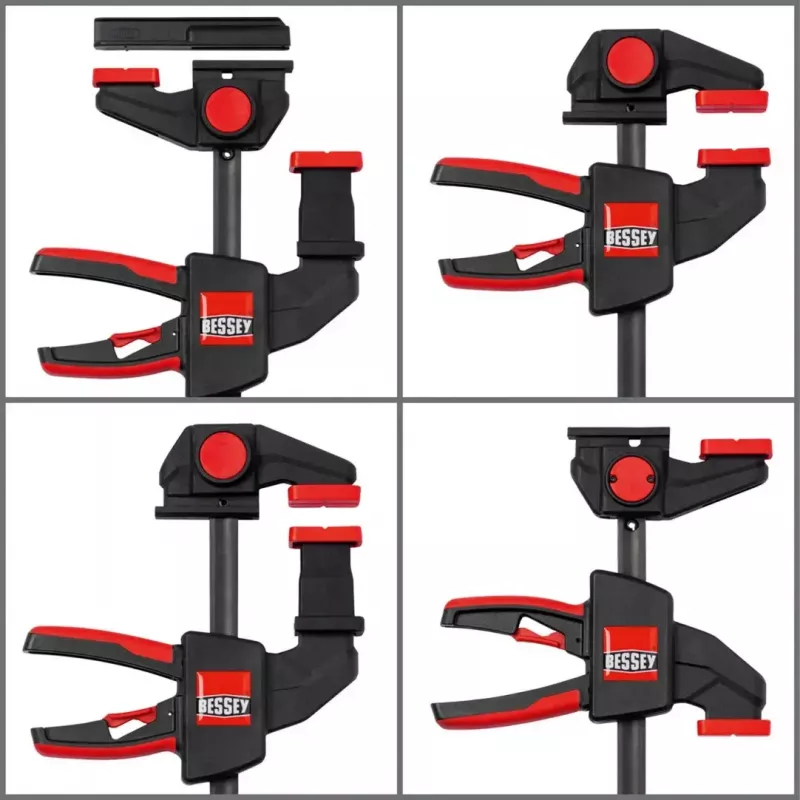 Galda skava Bessey EZR15SET vienas rokas, 150 mm iespīlēšanas platums, 60 mm rīkles dziļums, melna/sarkana
