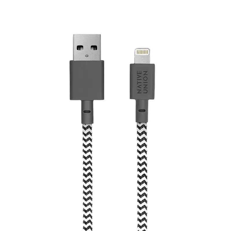 USB-A uz Lightning kabelis native union Belt kabelis XL 3 m Melns Balts