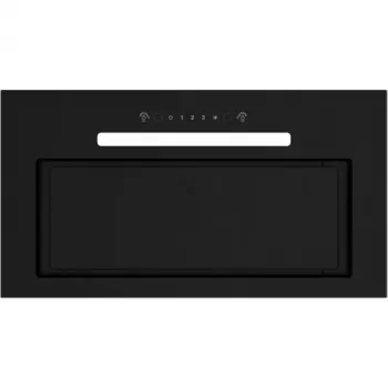 Iebūvējams virtuves nosūcējs MPM MPM-54-OWS-01, 54 cm, ar gaisa novadīšanu/recirkulāciju, 3 ātrumi, melns, stikls/tērauds