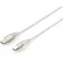 Equip - USB kabelis - USB (M) uz USB Type B (M) - USB2.0 - 5,0m - Transparent Silver (128652)