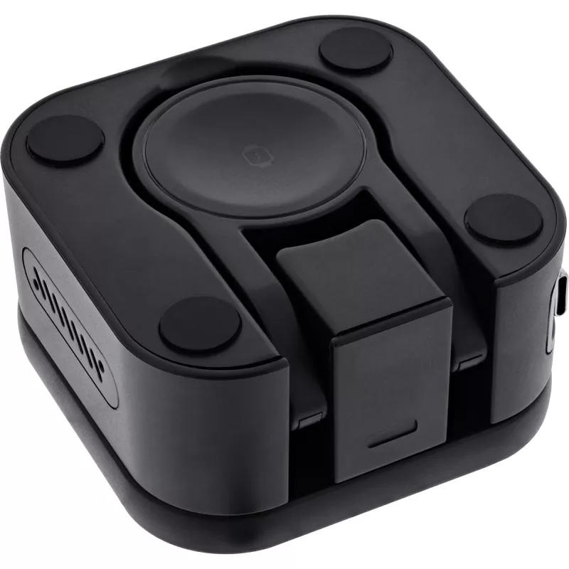 Iekštelpu bezvadu lādētājs InLine 33392T austiņām, galvas austiņu komplektiem, viedtālruņiem un viedpulksteņiem — USB barošana 9/12 V, Melns