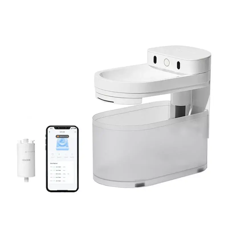 Kaķu strūklaka Catlink Pure 3 CL-WB-02 balta ar filtrācijas sistēmu un regulējamu ūdens plūsmu