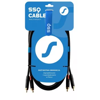 SSQ RCARCA2 SS-1432 Kabelis 2x RCA - 2x RCA 2 m Melns