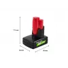 Bezvadu instrumenta akumulators Green Cell PTML12V6 12V Li-Ion 6 Ah, izmēri 6,6×9×11,1 cm