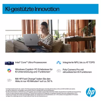 HP OmniBook BZ8E4EA 16 piezīmju dators - Core Ultra 5 4,5 GHz 40,6 cm - 512 GB SSD - 16 GB RAM - skārienjūtīgs ekrāns - Windows 11 Home (BZ8E4EA#ABD)
