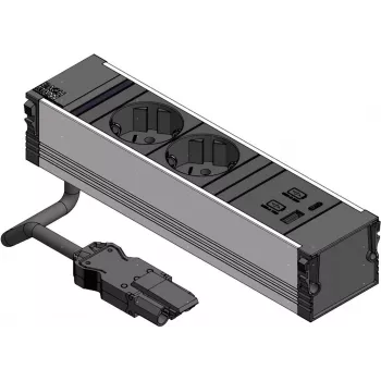 Bachmann CONI 2xCEE7/3 1xUSB A/C 22W 0.2m GST18 melns (912.233)