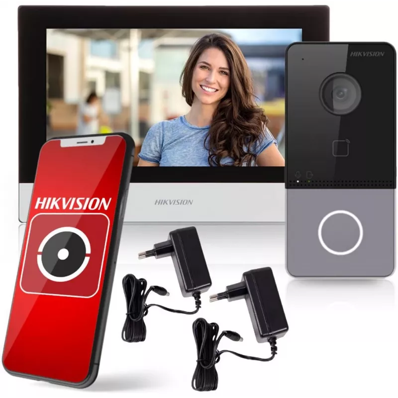 Video domofona sistēma Hikvision DS-KIS603-P(C)/EU 2 MP 7 collu LCD