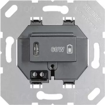 JUNG JG USB PD60 C SW USB lādētājs PD 1xTyp C melns (USBPD60CSW)