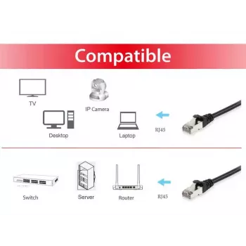 komutācijas kabelis Equip Cat.6 S/FTP RJ-45 30m Melns