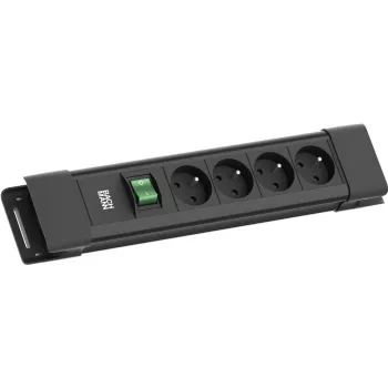 Strāvas sadalītājs Bachmann CONNECTUS 4xUTE 1xSchalter 2.0m CEE7/7 melna