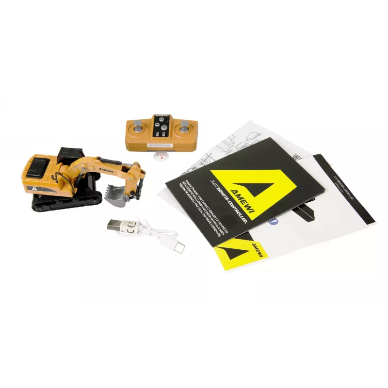 Ekskavatora RC modelis Amewi 22747 mērogā 1:64, elektrisks motors, no 6 gadu vecuma