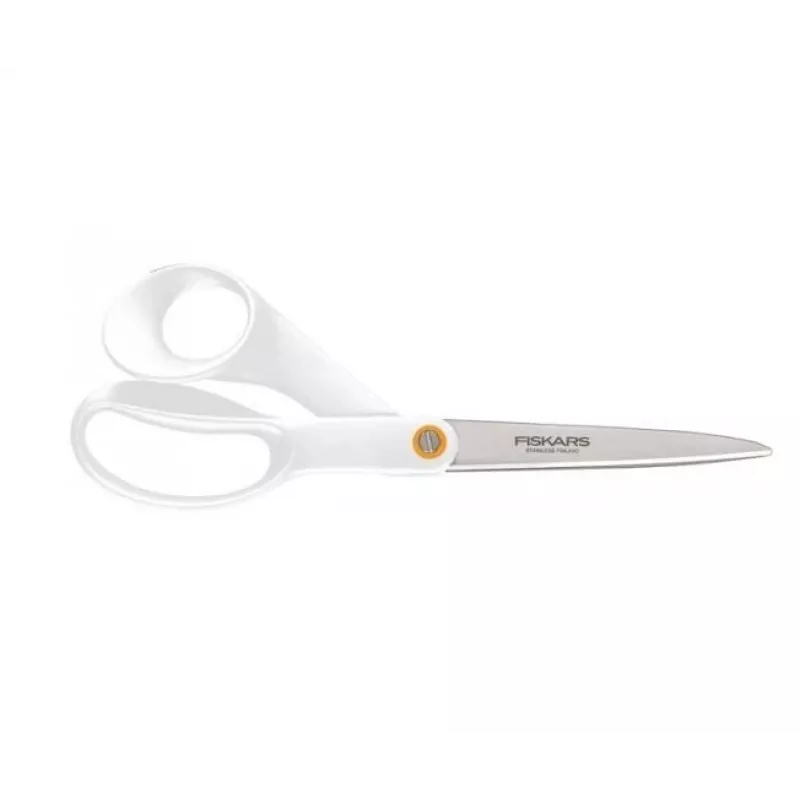 Fiskars F061200487 kancelejas/radošās šķēres Biroja šķēres Taisns griezums Nerūsējošais tērauds, Balta