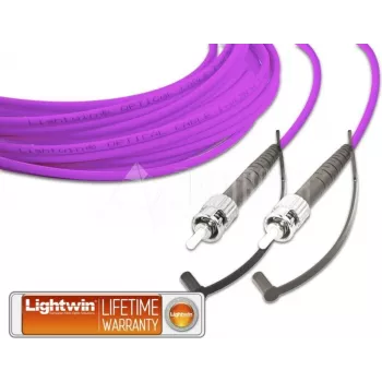 Lightwin augstas kvalitātes simpleksais optiskās šķiedras komutācijas kabelis, MM OM4, ST - ST optiskās šķiedras komutācijas kabelis (LSP-50 ST-ST 5.0 OM4)