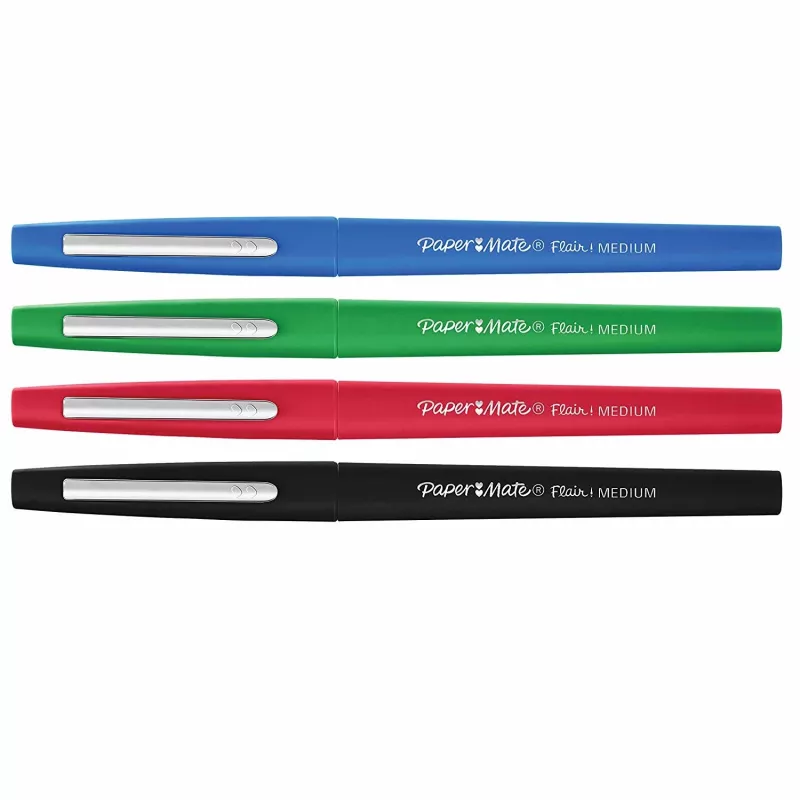 Flomāsters Papermate Flair Medium Melns Zils Zaļš Sarkans 4 gab.