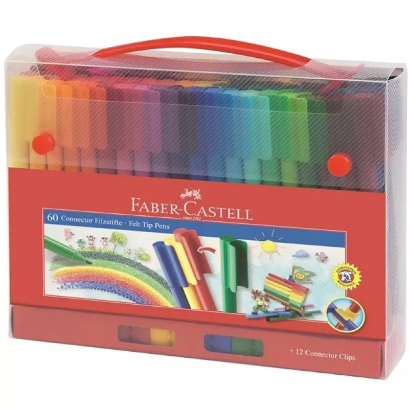 Krāsu marķieris Faber-Castell 155560 Daudzkrāsu 60 gab.