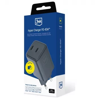 3MK lādētājs Hyper Charger PD 45W GaN QC4+ PPS — 45 W USB-C PD GaN ātrais lādētājs