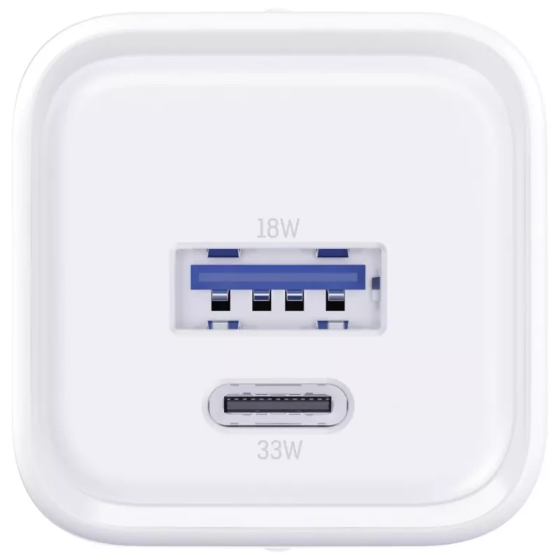 Sienas lādētājs 3MK Hyper Charger PD 33W GaN QC4+ balts — USB‑C PD 33W, GaN, Quick Charge 4+