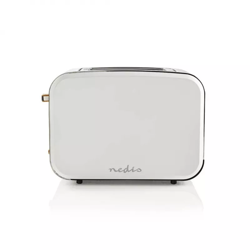Tosteris Nedis KABT510EWT — 2 šķēlēm, nerūsējošā tērauda korpuss, 900 W, balts