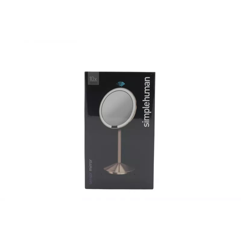 simplehuman saliekamais spogulis ar sensoru, 12 cm, uzlādējams, nerūsējošais tērauds, rožu zelts