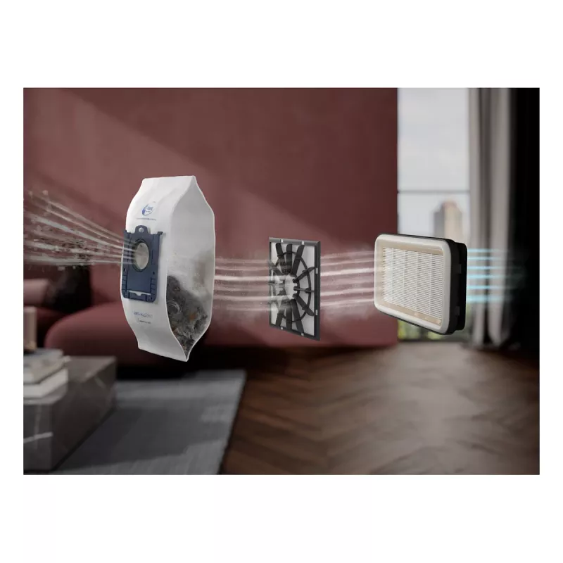 Mucas putekļsūcējs AEG AB51C1DR5B — Sausā 3 l putekļu maiss, 750 W, Higiēnas filtrs, sarkans
