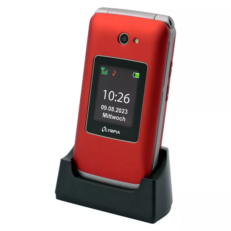 Atvāžamais tālrunis Olympia VITUS 4G — 2,8 collu (7,11 cm) LCD, Bluetooth, FM radio, 147 g, sarkans