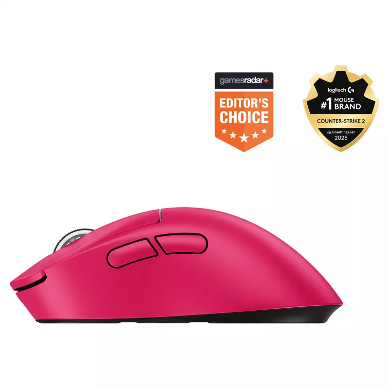 Pele Logitech G 910-007374 labā roka RF bezvadu optiskā 44 000 DPI 1 ms 5 pogas fuksīna