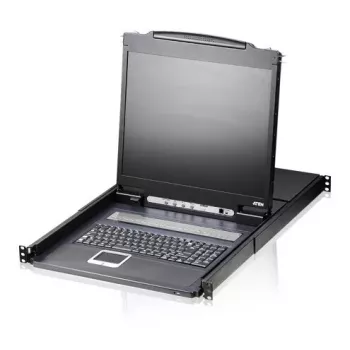 KVM slēdzis ATEN CL1308N 8 pieslēgvietu, USB/PS/2 tastatūra un pele, 19 collu LCD, 1U statīva montāža, melns