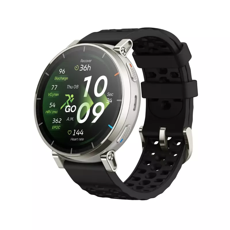 Viedpulkstenis Amazfit Active 3 — 1,32 collu (3,35 cm) AMOLED 466×466 pikseļi, GPS, 365 mAh, silikona siksniņa