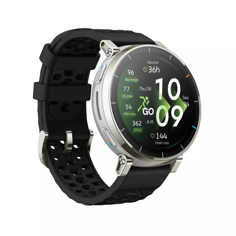 Viedpulkstenis Amazfit Active 3 — 1,32 collu (3,35 cm) AMOLED 466×466 pikseļi, GPS, 365 mAh, silikona siksniņa
