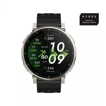Viedpulkstenis Amazfit Active 3 — 1,32 collu (3,35 cm) AMOLED 466×466 pikseļi, GPS, 365 mAh, silikona siksniņa