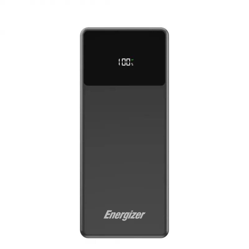 Ārējais akumulators Energizer UE27062PQ — 27000 mAh LiPo, 65 W kopējā jauda, 3 ierīču, melns