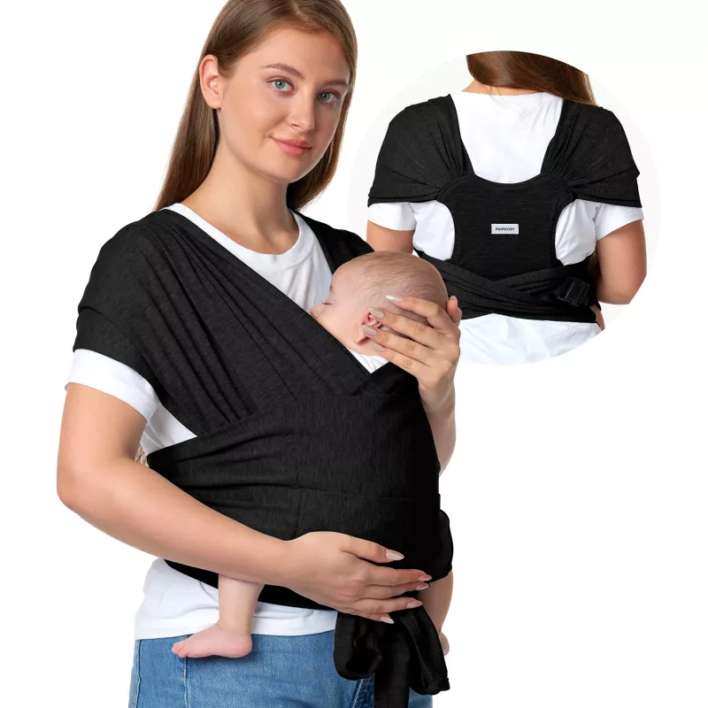 Momcozy Baby Wrap Carrier Melns | bērnu pārnēsātājs |