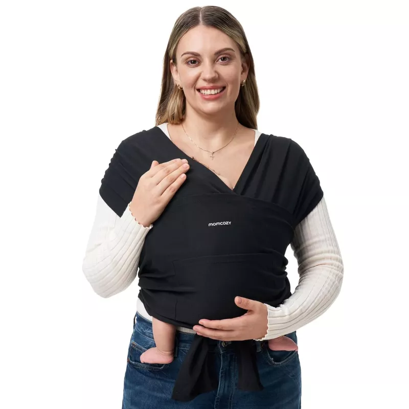Momcozy Baby Wrap Carrier Melns | bērnu pārnēsātājs |