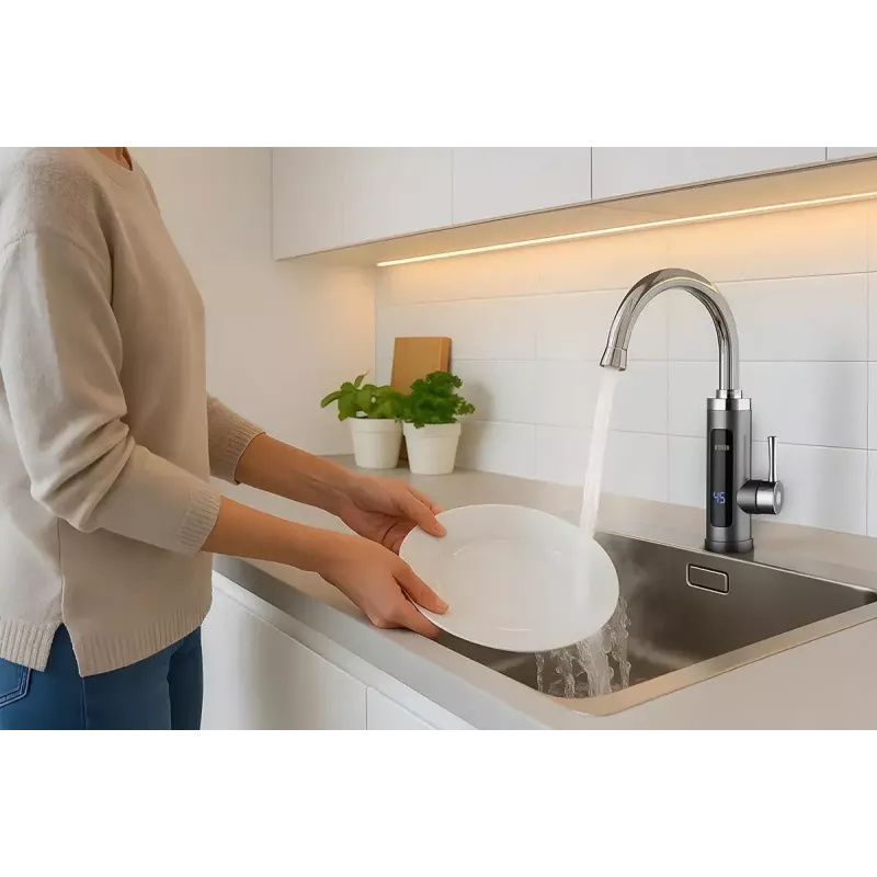 Beztvertnes ūdens sildītājs NOVEEN IWH480 — caurplūdes elektriskais ūdens sildītājs, modelis IWH480
