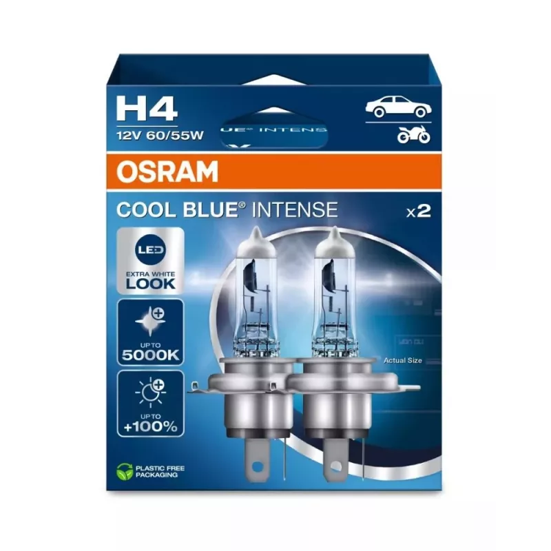 Osram H4 Cool Blue Intense Next Gen 2-komplekts | halogēna spuldze | 12V, 60/55W