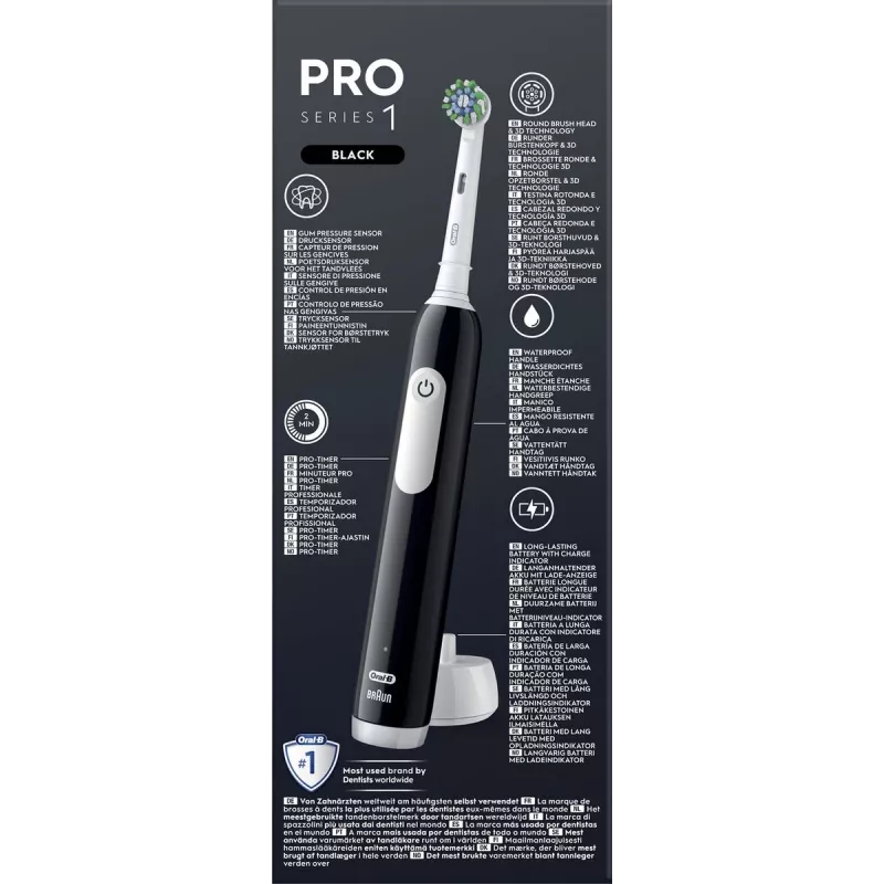 Elektriskā zobu suka BRAUN Oral-B Pro Series 1, melna